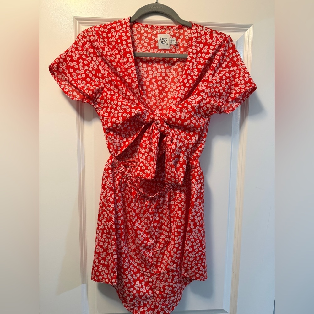 Princess Polly Red Floral Romper size 6
